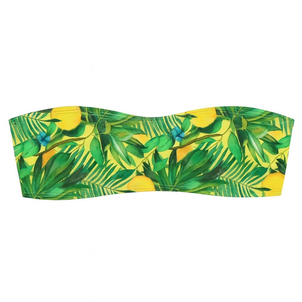 Nasty Gal Lemon Print Bikini Bandeau Top NWT Size 0